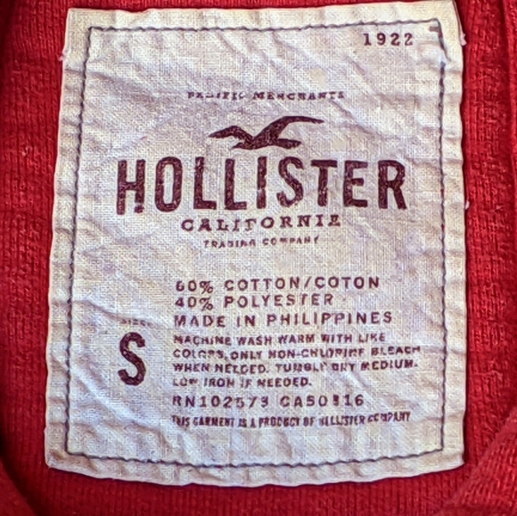 Hollister Dark Coral Pink Pullover Hoodie, Junior Size Small - Picture 5 of 5